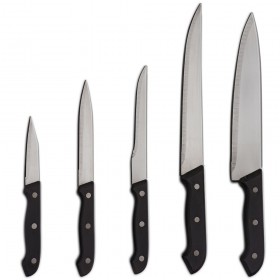 Juego de 5 cuchillos varios tamaños de acero inoxidable