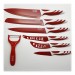 48-CMA-700R Juego de 6 cuchillos + pelador | Rojo y blanco